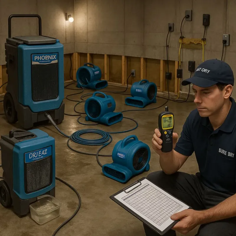 Structural Drying and Dehumidification process in Fort Bend County, TX